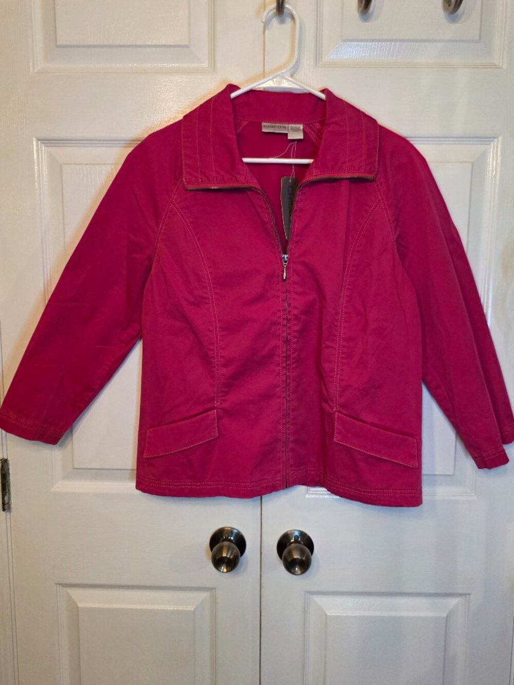 Chico's Red Zip-Up Jacket Size 2